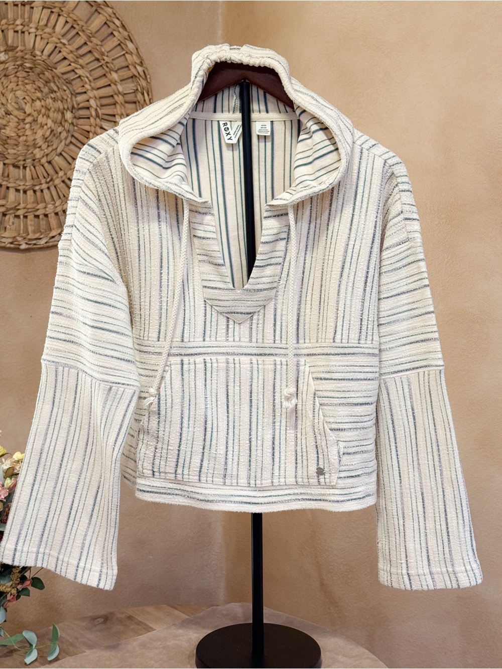 Roxy Rich Coast Poncho in Deep Lagoon